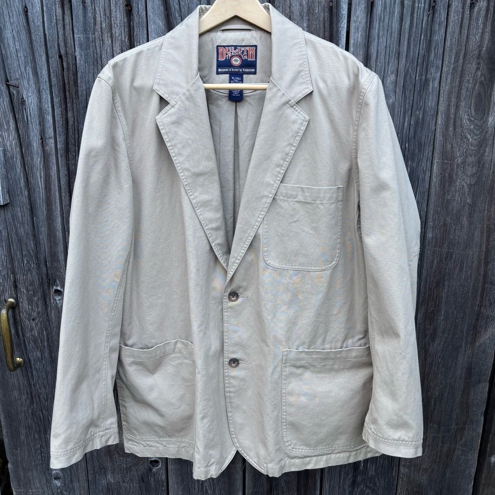 Men’s Duluth Trading Co 100% Cotton Canvas Outdoors Jacket Beige. Size XL Tall